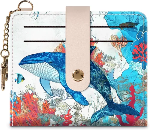 Miniatura 23 de Airkit Billeteras pequeñas para mujer, con bloqueo RFID, de cuero, con ventana de identificación, carteras para tarjetas para mujer, con monedero