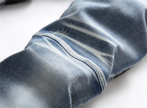 Miniatura 3 de AITITIA Jeans de corte recto lavado con cremallera para hombre
