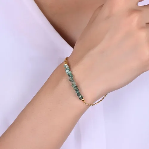 Miniatura 64 de Gempires Natural Chips Bar Bracelet, Energy Healing Crystals, Birthday, Gift for Her, Gemstone Jewelry 8 inch