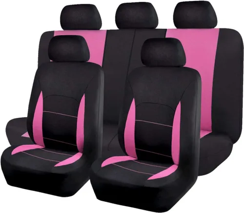 Flying Banner Fundas de asiento de coche, asientos delanteros, asiento trasero, poliéster, protectores de asiento de automóvil, instalaciones Negro