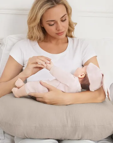 Miniatura 6 de Fundas de almohada de lactancia, funda de muselina para almohadas de lactancia, cómodas para bebés niñas y niños (rosa polvoriento)