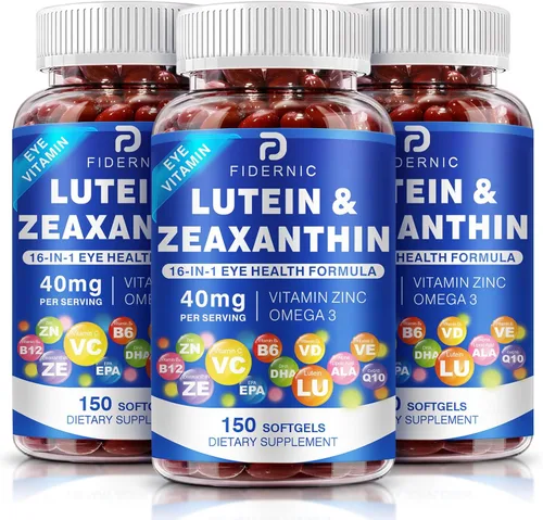 Miniatura 9 de Suplemento de luteína y zeaxantina AREDS 2 Plus+, vitaminas para los ojos, 40 mg de luteína y 8 mg de zeaxantina con vitaminas C, E, zinc, omega-3