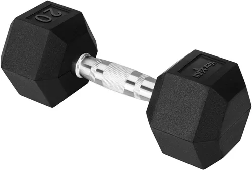 Miniatura 9 de Yes4All - Mancuernas hexagonales con agarre cromado, pesas individuales de mano con antideslizante 5-50 libras
