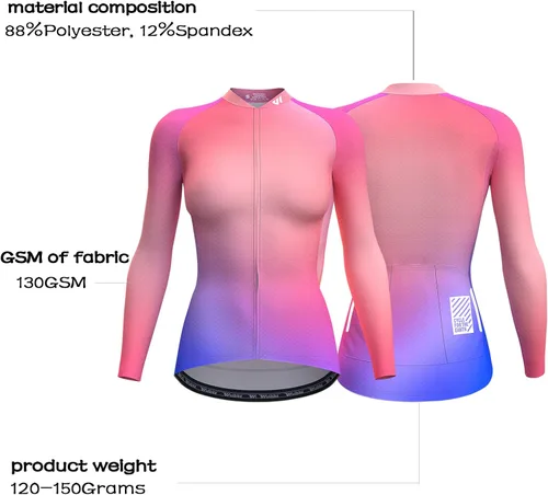 Miniatura 2 de Wulibike Camiseta de ciclismo para mujer, manga corta, camisetas de bicicleta para mujer, camiseta de ciclismo con tres bolsillos