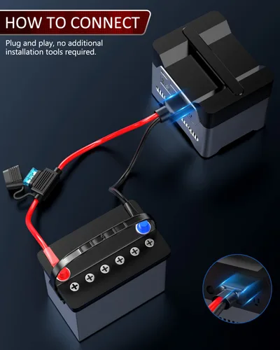Miniatura 6 de ELECTOP Conector de 45 A a terminal de anillo tórico, compatible con adaptador de puerto de anuncios, cable conector de batería de 10 AWG