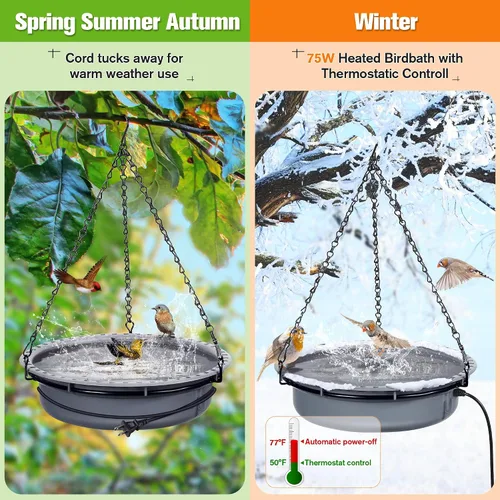 Miniatura 2 de Saillong Baños para pájaros para exteriores, comedero de agua para colibríes, para jardín, patio, césped, ideal para atraer pájaros