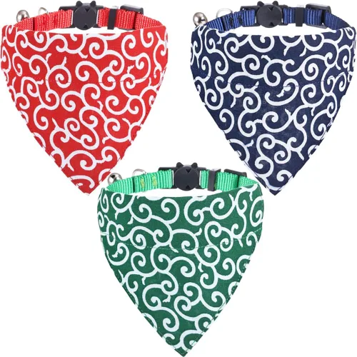 Miniatura 8 de Collares de gato KZHAREEN para Pascua, separables con bandana y campana, collar ajustable para gatito, perrito pequeño, niñas y niños Pascua-2