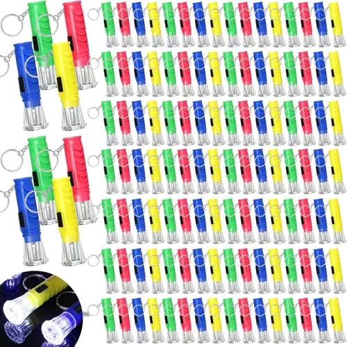 Geelin 200 mini linternas, llavero a granel de colores surtidos, linterna pequeña LED para senderismo, camping, fiesta, recuerdos, viajes, lectura