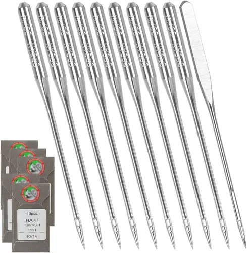 Miniatura 9 de 30 paquetes de agujas para máquina de coser tamaño 75/11 130/705H HAx1, agujas de bordar para máquina de coser Brother (3 paquetes de 10 agujas)