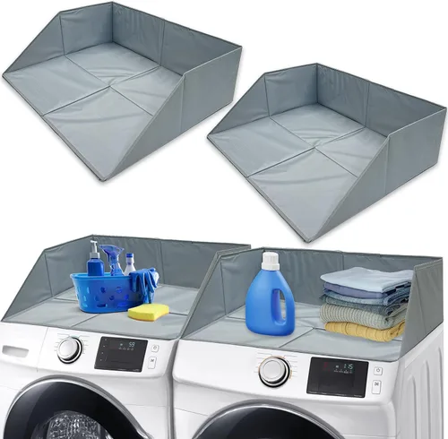 Wibeelee Protectores de lavandería para lavadoras y secadoras de carga frontal, barandillas seguras previenen que la ropa se caiga detrás,