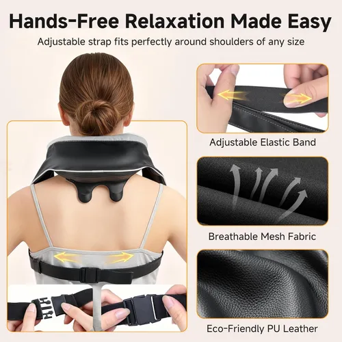 Miniatura 11 de 6D Masajeador de Cuello para Alivio del Dolor de Tejido Profundo, Masajeador Shiatsu de Amasamiento para Cuello y Hombro con Calor, Masajeador