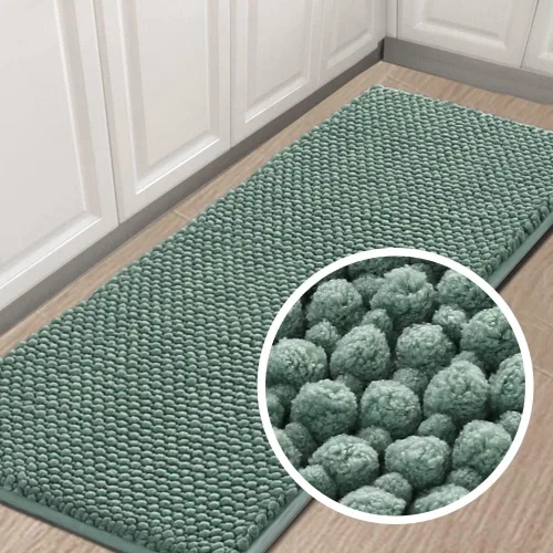 Miniatura 17 de Turquoize Alfombras de baño de felpilla antideslizante para baño, 17 x 24 pulgadas, extra suaves y absorbentes, lavables a máquina, perfectas
