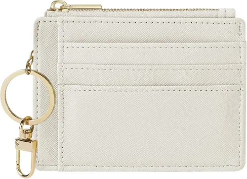Miniatura 20 de Sodsay Estuche para tarjetas, cartera delgada con bolsillo frontal, para mujer, sujetatarjetas con llavero Slim, Front Pocket, Credit Card Holder