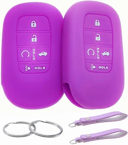 Miniatura 7 de REPROTECTING Funda de silicona para llavero Compatible con (5 botones) 2022-2026 Honda Accord Civic HR-V CR-V Pilot Sport SI EX EX-L Touring