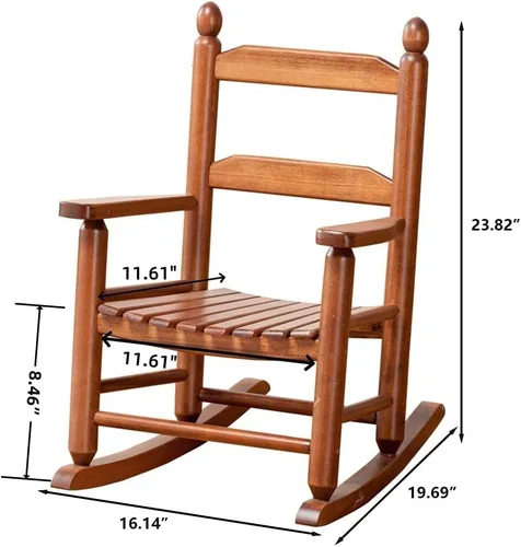 Miniatura 3 de Mecedora para niños, mecedora de madera para bebés pequeños, muebles cómodos para exteriores e interiores, sala de lectura, dormitorio, sala