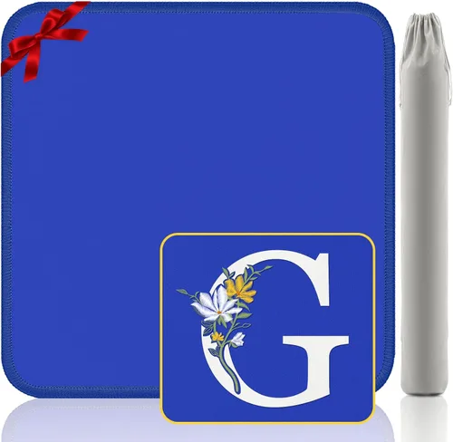 Miniatura 41 de Tapete Mahjong para mesa, neopreno antideslizante con reducción de ruido, 32.4 x 32.4 pulgadas, azul, perfecto para mahjong americano, póker