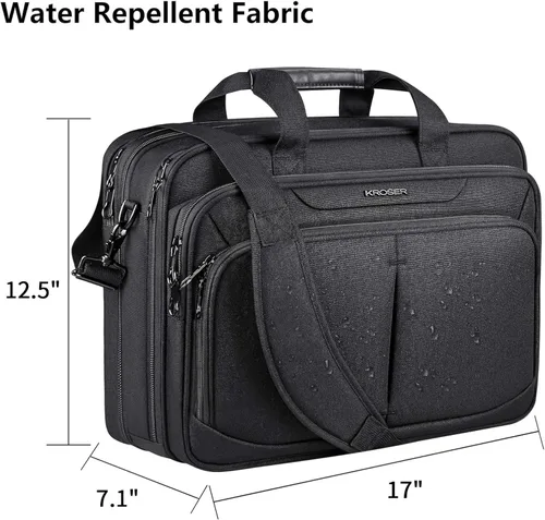 Miniatura 4 de KROSER Maletín ligero expandible para laptop de 17.3 pulgadas, bolsa de trabajo de negocios premium repelente al agua para viajes/mujeres/hombres