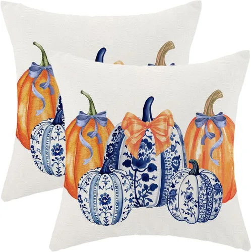 Miniatura 58 de CXMEIFLY Juego de 2 fundas de almohada de Pascua de 18 x 18 pulgadas para decoración vintage de conejo, con lazo de primavera, conejo, para Pascua02