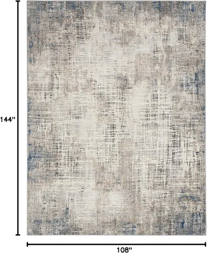 Miniatura 2 de Calvin Klein CK022 Infinity Abstract Blue Multicolor 9 x 12 pies, fácil de limpiar, no se desprende, para dormitorio, sala de estar, comedor, cocina