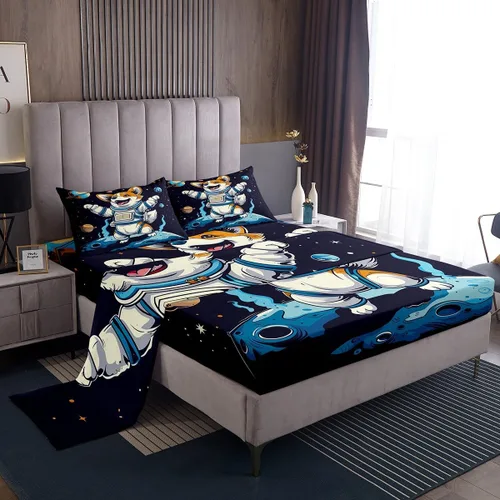 Miniatura 13 de Castle Fairy Juego de Sábanas de Astronauta para Niños, Juego de Sábanas del Espacio de Galaxia Misteriosa, Juegos de Sábanas de Decoración
