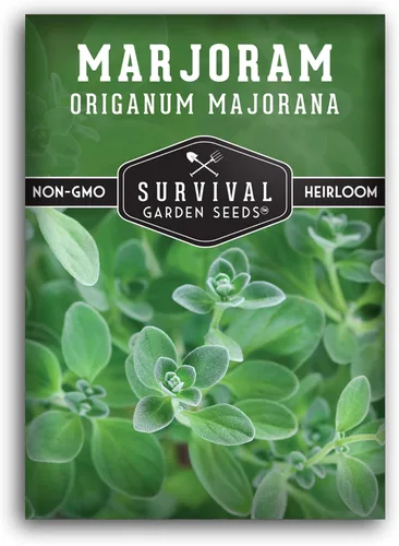 Survival Garden Seeds - Semilla de mejorana dulce para plantar - Paquete con instrucciones para plantar y cultivar plantas de hierbas de origanum