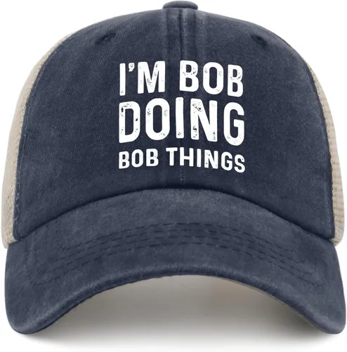 Miniatura 34 de Im Bob Doing Bob Things - Sombrero de camionero para hombre, sombrero de malla vintage para verano Azul Marino-06
