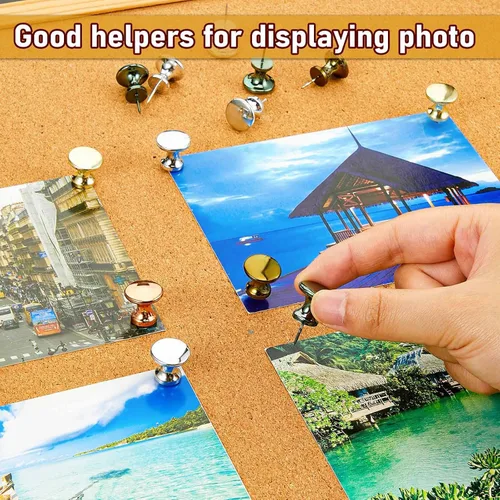 Miniatura 4 de Outus 100 piezas chinchetas gigantes tachuelas grandes con cabezas de plástico de 1 pulgada chinchetas jumbo para tablero de corcho mapas pósteres