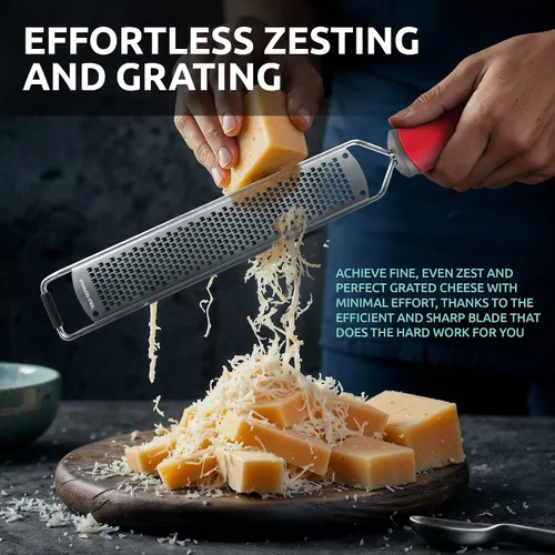 Miniatura 7 de Rallador de queso rallador de limón y parmesano – Ralladores de cítricos de primera calidad para cocina W acero inoxidable, para chocolate, ajo