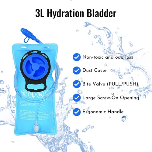 Miniatura 6 de Zavothy Mochila de senderismo multiusos de 18 litros con bolsa de agua de 3 L, mochila de hidratación duradera con compartimento aislado