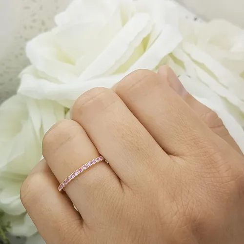 Miniatura 2 de Dazzlingrock Collection Round Gemstone or Diamond Elegant Wedding Band for Women in Gold