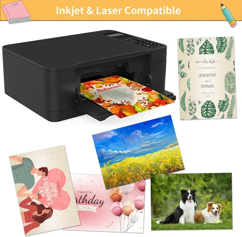 Miniatura 5 de 120 hojas de cartulina color crema brillante de 8.5 x 11 pulgadas, papel metálico de 250 gsm/92 libras, papel perlado de doble cara