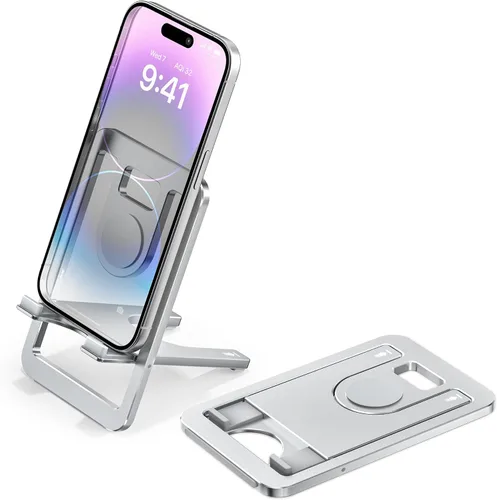 Miniatura 10 de Itramax Soporte de teléfono para escritorio, soporte plegable de escritorio para teléfono, soporte de grabación portátil ajustable para iPhone 17