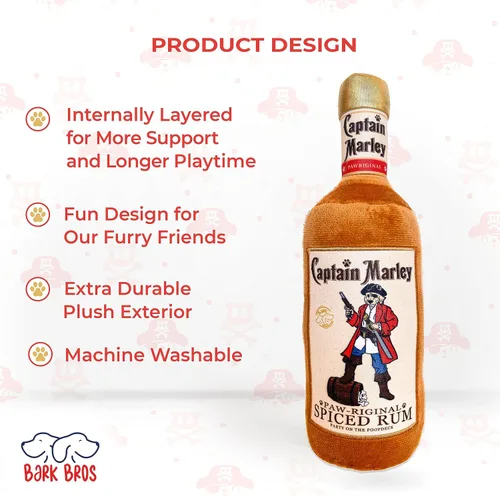 Miniatura 3 de Bark Bros - Juguete de perro botella de licor - Juguetes de perro de felpa chirriantes divertidos parodia de bebida - Juguete de perro de alcohol