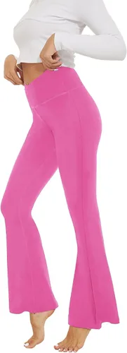 Miniatura 34 de ZOOSIXX Pantalones de yoga acampanados para mujer, leggings cruzados suaves con corte de bota