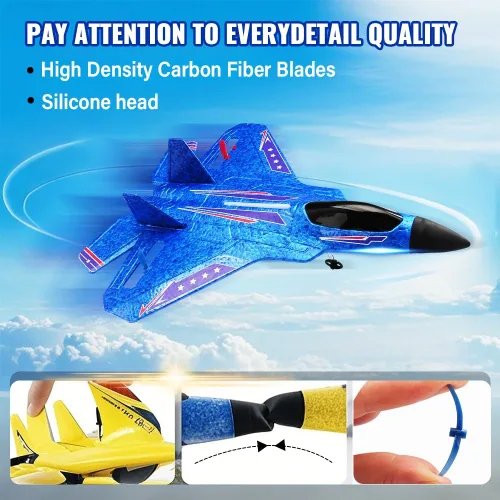 Miniatura 3 de Avión RC azul para niños Upgrade F-22 Raptor Fighter RC Avión de control remoto Juguetes de avión RC 2.4 GHZ Smart Estabilizador de giro de 6 ejes