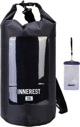 Miniatura 14 de Innerest Bolsa seca impermeable ligera para recreación de agua al aire libre, playa, barco, camping, pesca, kayak con una bolsa impermeable