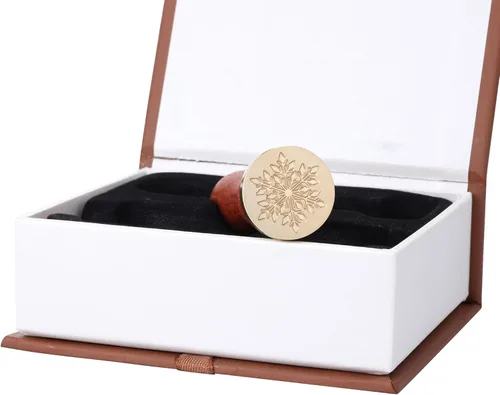 Miniatura 5 de Kit de sello de cera de Navidad Yoption, juego de 6 cabezas de sello de cera con 1 mango de madera para tarjeta de invitación de fiesta, decoración