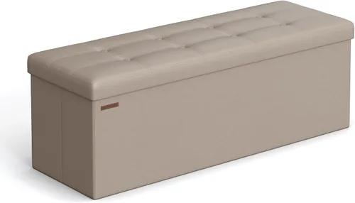 Miniatura 15 de SONGMICS Mazie Collection - Banco otomano plegable de almacenamiento de 43 pulgadas, otomana con almacenamiento, taburete reposapiés, carga de 660