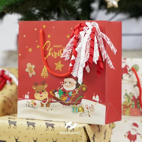 Miniatura 4 de HUIHUANG Lazo de regalo de Navidad para regalos, lazos rizados para envolver regalos, bastón de caramelo, lazos de Navidad rojos y blancos