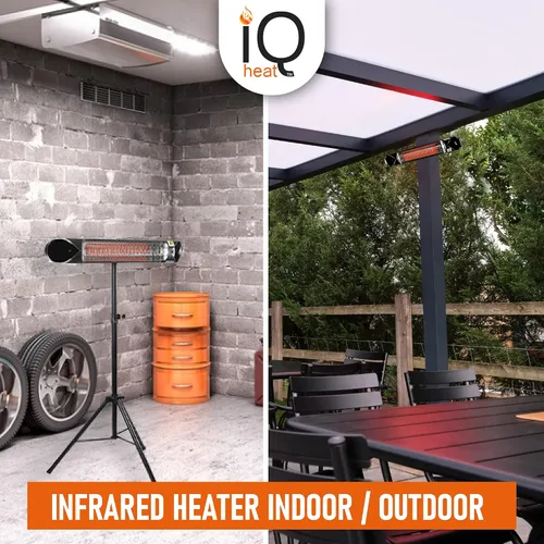 Miniatura 4 de Wave - Calentador infrarrojo de carbono de 1500 W, calentador eléctrico para interiores y exteriores, resistente a la intemperie con soporte