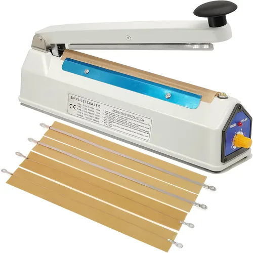 Miniatura 7 de Sellador térmico de 8 pulgadas para bolsas de plástico, sellador de bolsas de plástico Mylar, carcasa de hierro, máquina manual de sellado térmico