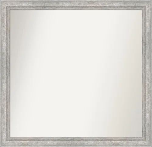 Miniatura 395 de Amanti Art Espejo de baño plateado para sobre fregadero, 23 x 23 pulgadas, espejo cuadrado plateado en ángulo, marco de madera moderno medio, se