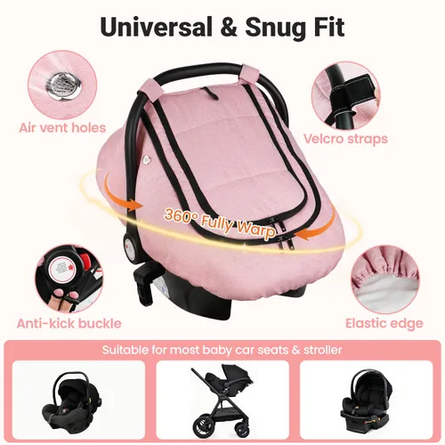 Miniatura 4 de Rquite Funda de asiento de automóvil para bebé, fundas de asiento de automóvil de invierno para niño y niña, funda impermeable para asiento