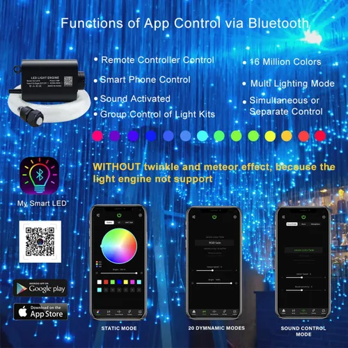 Miniatura 3 de AKEPO Kit de luces de cortina de fibra óptica RGBW de 16 W, luz de cortina de cascada para decoración sensorial de habitaciones con cables de fibra