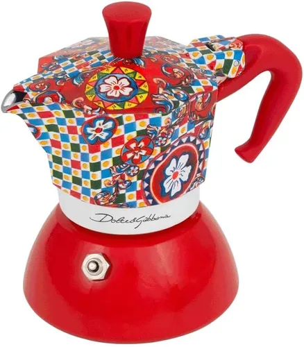 Miniatura 2 de Bialetti Dolce & Gabbana MOKA INDUCTION 4 tazas, seguro para inducción y fuego abierto (máquina de café, máquina de café espresso, Makinetta)