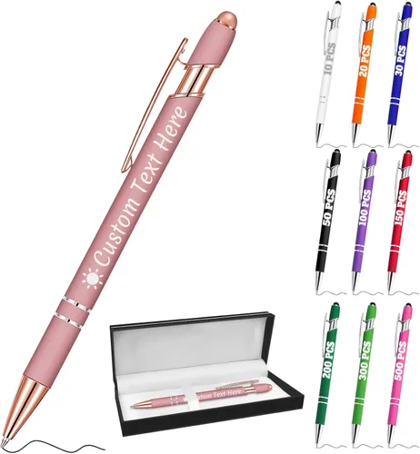 Miniatura 108 de Bolígrafos personalizados con grabado de nombre personalizado, bolígrafos de punta de lápiz con punta de lápiz personalizada, bolígrafos de Azul