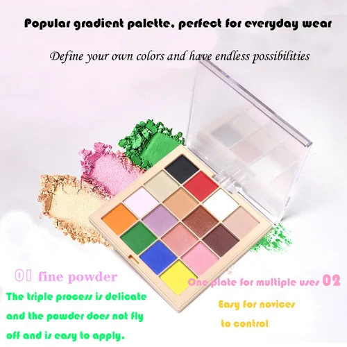 Miniatura 2 de Juego de polvos de pigmentos de uñas de 16 colores para crear un impresionante arte de uñas degradado con tonos brillantes, accesorios perfectos