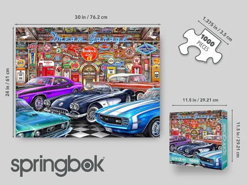 Miniatura 4 de Springbok - Dream Garage - Rompecabezas de 1000 piezas con muscle cars clásicos Multicolor