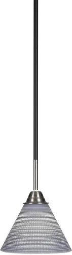 Miniatura 134 de Toltec Lighting Paramount - Mini colgante de 1 luz en acabado negro mate con cristal de arte perla de 7 pulgadas y estilo negro