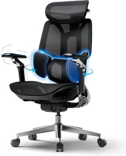Miniatura 16 de Hbada E3 Pro 2026 Edition Silla de oficina ergonómica, silla de escritorio de malla con soporte lumbar flotante de 3 zonas, reposacabezas 4D Gris